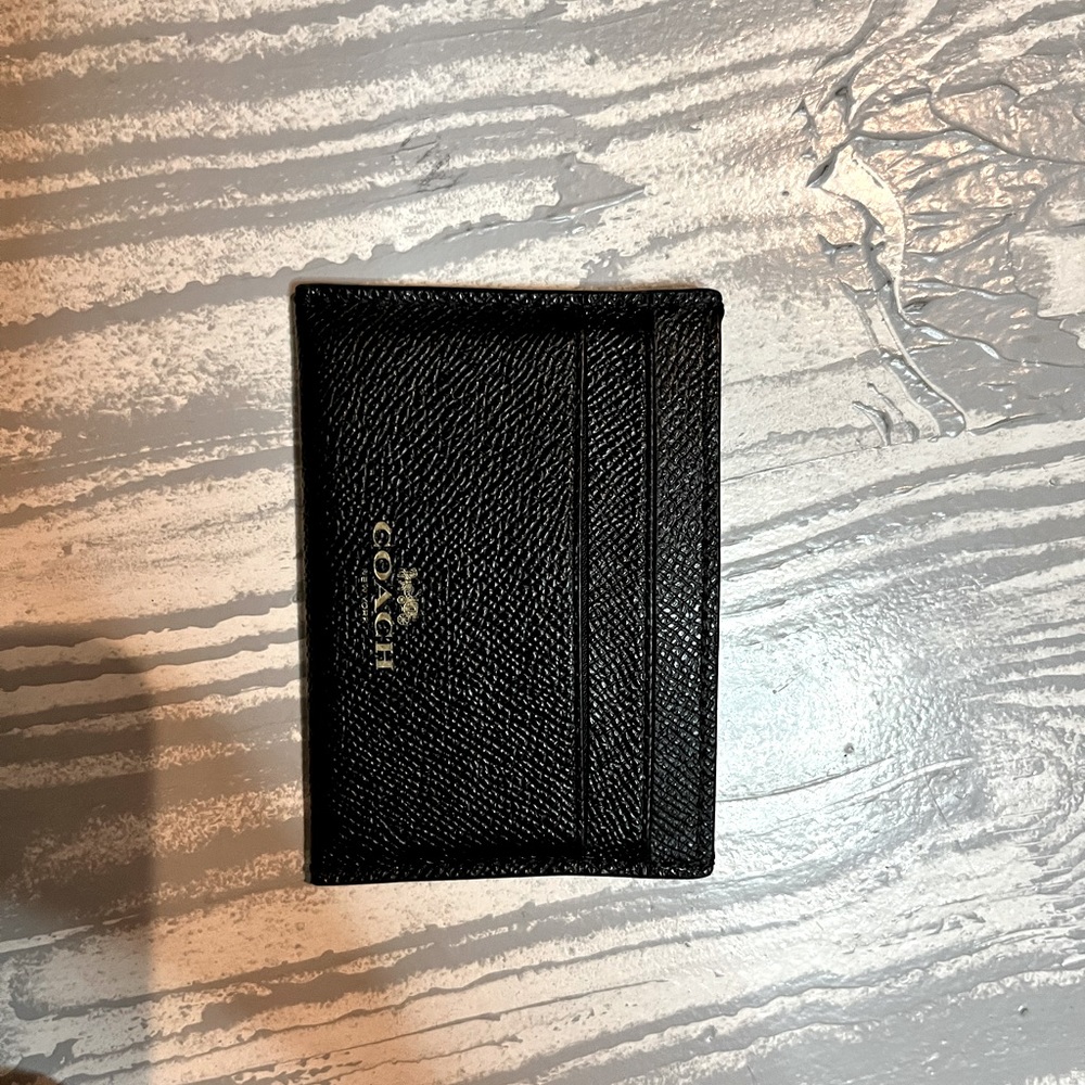 black coach card wallet